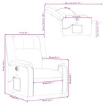 vidaXL Fauteuil de massage inclinable électrique gris clair tissu