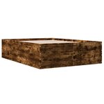 vidaXL Cadre de lit chêne fumé 135x190 cm bois d'ingénierie