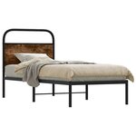 vidaXL Cadre de lit sans matelas chêne fumé 75x190cm bois d'ingénierie