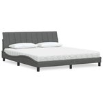 vidaXL Lit avec matelas gris foncé 180x200 cm tissu