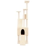 vidaXL Arbre à chat avec griffoirs en sisal Crème 190 cm
