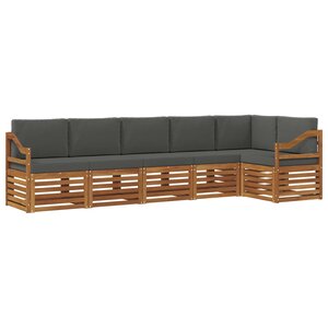 vidaXL Ensemble de canapés d'extérieur 6 pc Naturel et Anthracite