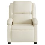 vidaXL Fauteuil inclinable électrique Crème Similicuir