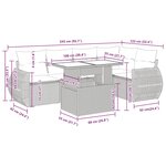 vidaXL Salon de jardin 6 Pièces avec coussins noir résine tressée