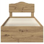 vidaXL Cadre de lit Chêne artisan 90 x 200 cm Bois de pin massif