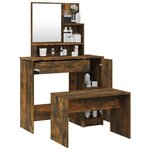 vidaXL Ensemble de coiffeuse Chêne fumé 86 5x35x136 cm
