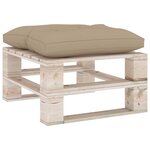 vidaXL Repose-pied palette de jardin avec coussin beige bois de pin