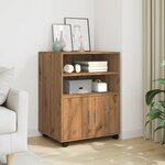 vidaXL Armoire à roulettes chêne artisanal 60x48x81 cm bois ingénierie