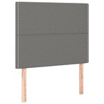 vidaXL Tête de lit à LED Gris foncé 100x5x118/128 cm Tissu