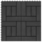 vidaXL Carreaux de terrasse 22 Pièces 30 x 30 cm 2 m² WPC Noir