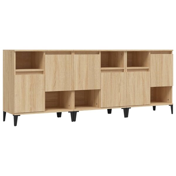 vidaXL Buffets 3 Pièces chêne sonoma 60x35x70 cm bois d'ingénierie