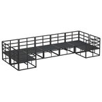 vidaXL Ensemble de canapé de jardin avec coussin 7 Pièces Noir Aluminium