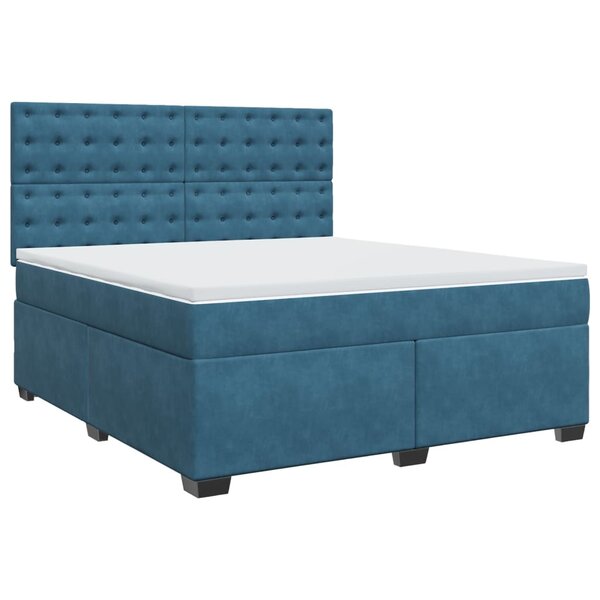 vidaXL Sommier à lattes de lit et matelas bleu 180x200 cm velours