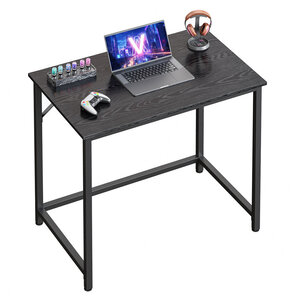 Bureau table poste de travail 80 x 50 x 75 cm pour bureau salon chambre assemblage simple métal style industriel noir 12_0004679