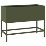 vidaXL Bac de jardin surélevé Vert olive 60 x 26 x 45 cm Acier