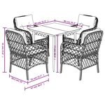 vidaXL Ensemble à manger de jardin avec coussins 5Pièces Beige poly rotin