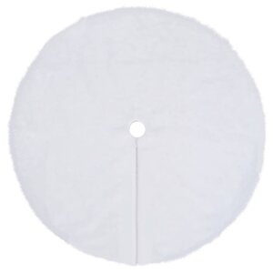 vidaXL Jupe de sapin de Noël Blanc 90 cm Fausse fourrure