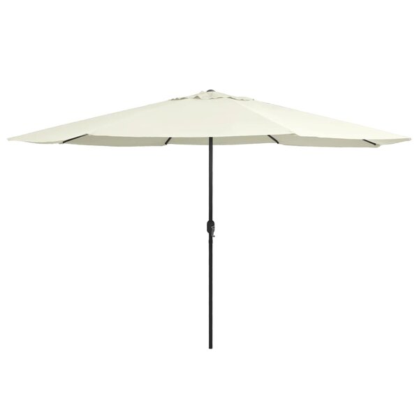 vidaXL Parasol d'extérieur avec mât en métal 390 cm blanc sable