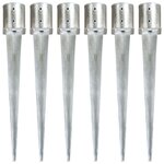 vidaXL Piquets au sol 6 Pièces Argenté 12x91 cm Acier galvanisé