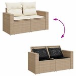 vidaXL Ensemble de canapé de jardin avec coussin 13 Pièces beige et crème