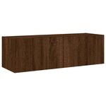 vidaXL Meuble TV muraux 5 Pièces avec lumières LED chêne marron