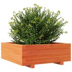 vidaXL Jardinière cire marron 70x70x26 5 cm bois de pin massif