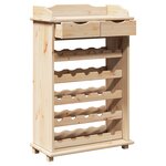 Porte-bouteilles vidaXL 90x60x30 cm en bois massif de pin