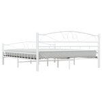 vidaXL Cadre de lit et tête de lit sans matelas blanc 160x200 cm métal