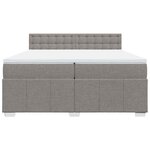 vidaXL Sommier à lattes de lit avec matelas Taupe 200x200 cm Tissu