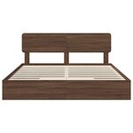 vidaXL Lit de Rangement Chêne brun 200 x 200 cm Bois d'ingénierie