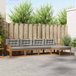vidaXL Ensemble de canapés d'extérieur 5 Pièces Gris Naturel et Clair