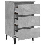 vidaXL Tables de chevet pieds en métal 2 Pièces gris béton 40x35x69 cm
