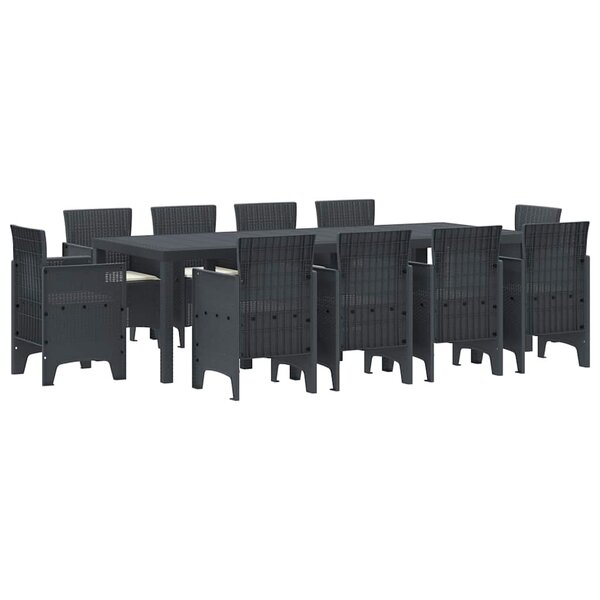 vidaXL Ensemble de salle à manger pour jardin 11 Pièces Anthracite