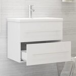 vidaXL Armoire d'évier avec lavabo intégré Blanc Aggloméré
