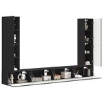 vidaXL Ensemble meuble TV 8 Pièces Noir Bois d'ingénierie