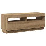 vidaXL Meuble TV avec lumières LED chêne artisanal bois d'ingénierie