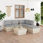 vidaXL Salon de jardin palette 6 Pièces avec coussins bois d'épicéa