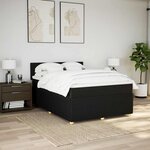 vidaXL Sommier à lattes de lit avec matelas Noir 160x200 cm Tissu
