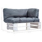 vidaXL Canapé de jardin palette avec coussins gris pinède