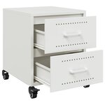 vidaXL Tables de chevet 2 Pièces blanc 36x39x43 5 cm acier