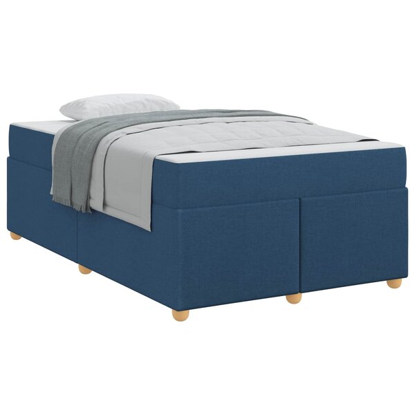 vidaXL Cadre de lit avec matelas Bleu 120 x 200 cm tissu