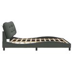 vidaXL Cadre de lit sans matelas Hvar gris foncé 200x200 cm tissu