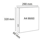 Classeur rembordé pvc 4 anneaux en d de 40mm en 3ème de couverture - a4 maxi - noir - x 15 - exacompta