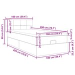 VidaXL Cadre de lit ottoman avec matelas noir 100x200cm velours