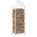 vidaXL Portant de bois chauffage blanc 40x25x120 cm