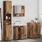 vidaXL Ensemble de mobilier de salle de bain 4 Pièces Bois Ancien