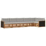 vidaXL Ensemble de canapés d'extérieur 6 Pièces Naturel et gris clair