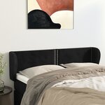 vidaXL Tête de lit avec oreilles Noir 147x23x78/88 cm Velours
