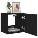 vidaXL Meuble TV mural avec lumières LED noir 40 5x35x40 cm