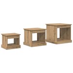 vidaXL Table basse 3 Pièces Chêne artisanal Bois d'ingénierie